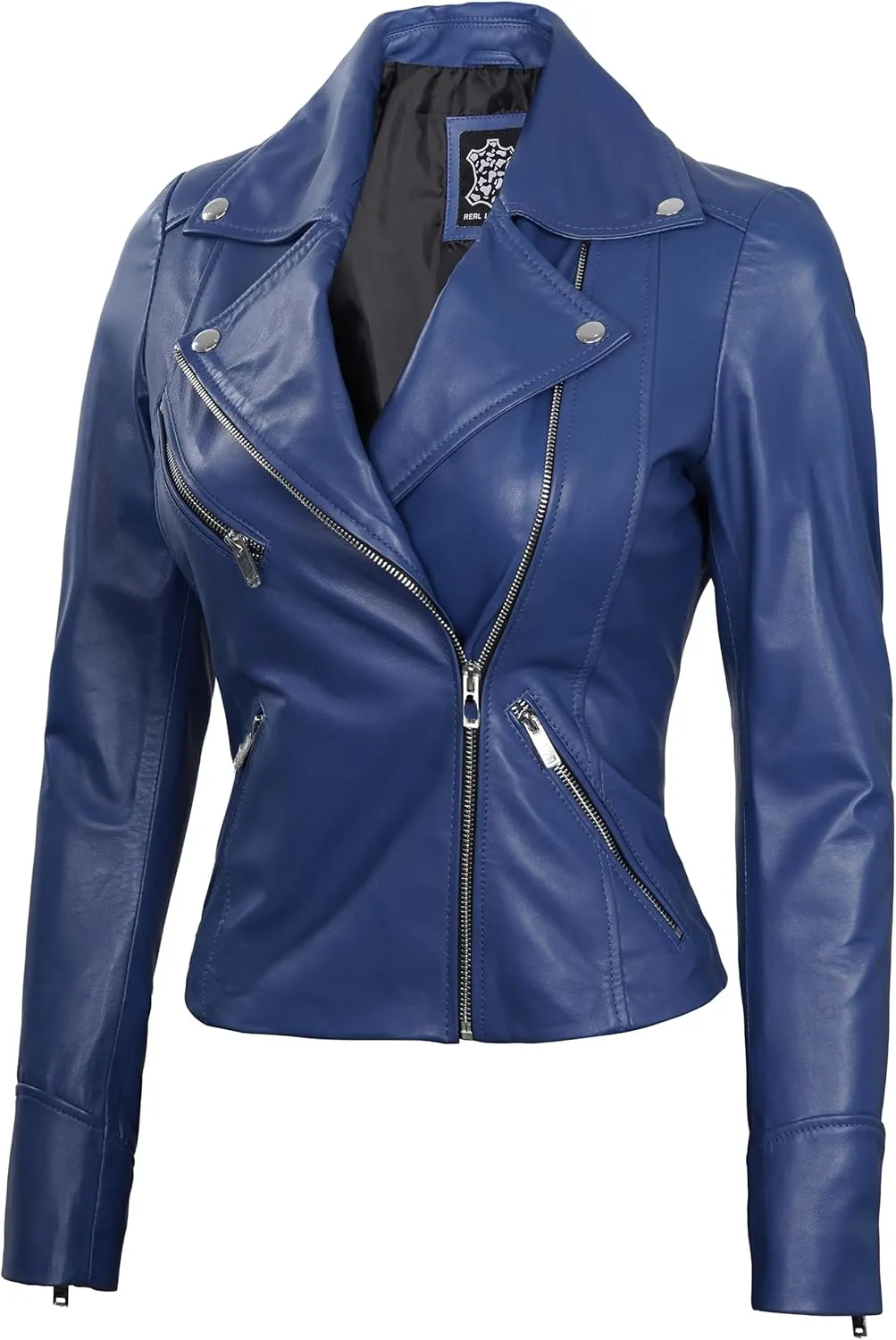 Leather Motorcycle Jackets For Women - Real Lambskin Leather Outerwear Moto Biker Jackets