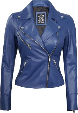 Leather Motorcycle Jackets For Women - Real Lambskin Leather Outerwear Moto Biker Jackets