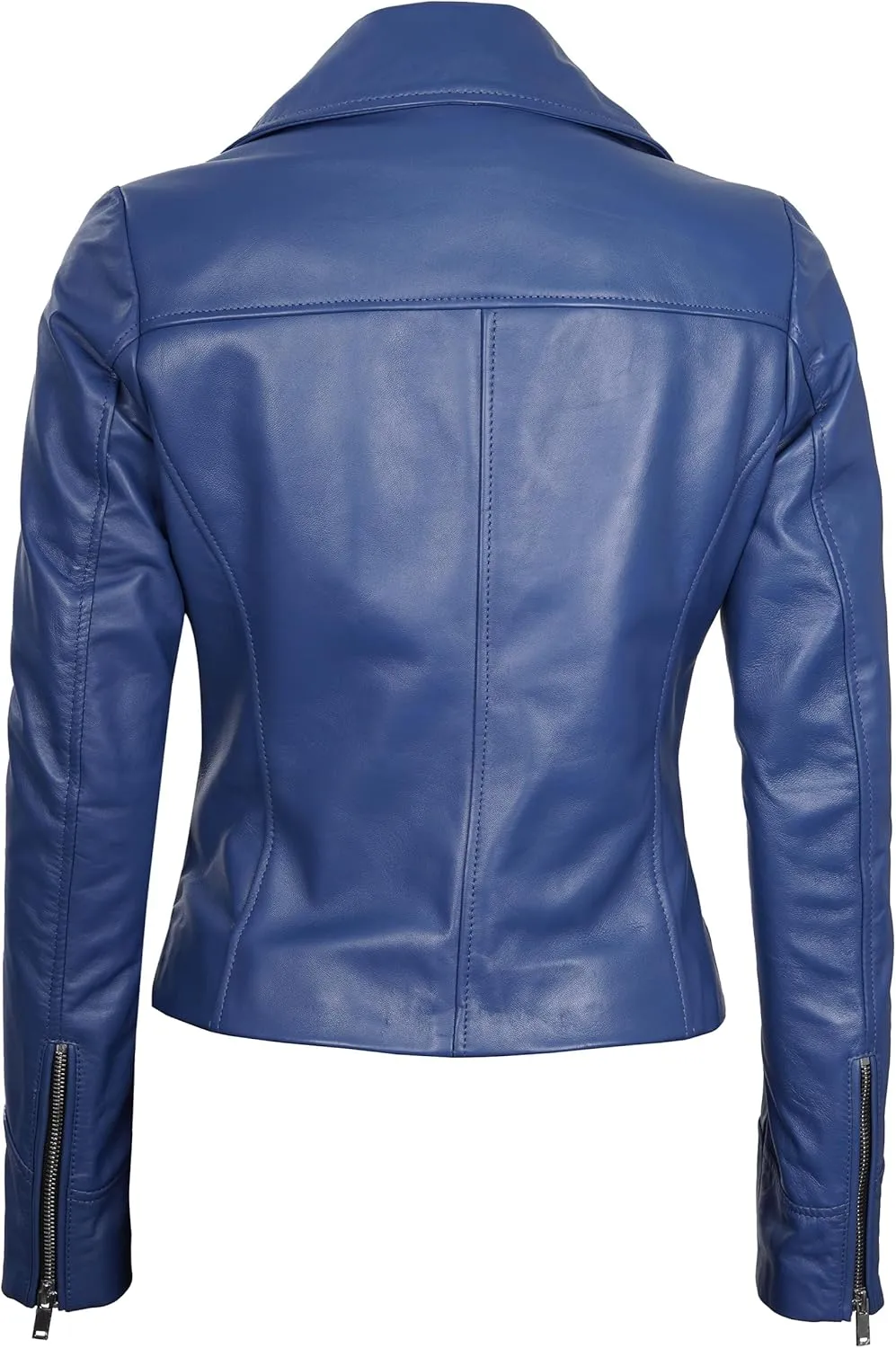 Leather Motorcycle Jackets For Women - Real Lambskin Leather Outerwear Moto Biker Jackets