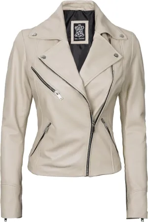 Leather Motorcycle Jackets For Women - Real Lambskin Leather Outerwear Moto Biker Jackets