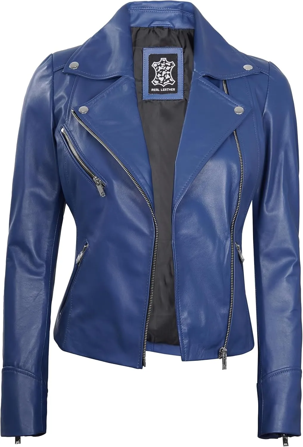Leather Motorcycle Jackets For Women - Real Lambskin Leather Outerwear Moto Biker Jackets