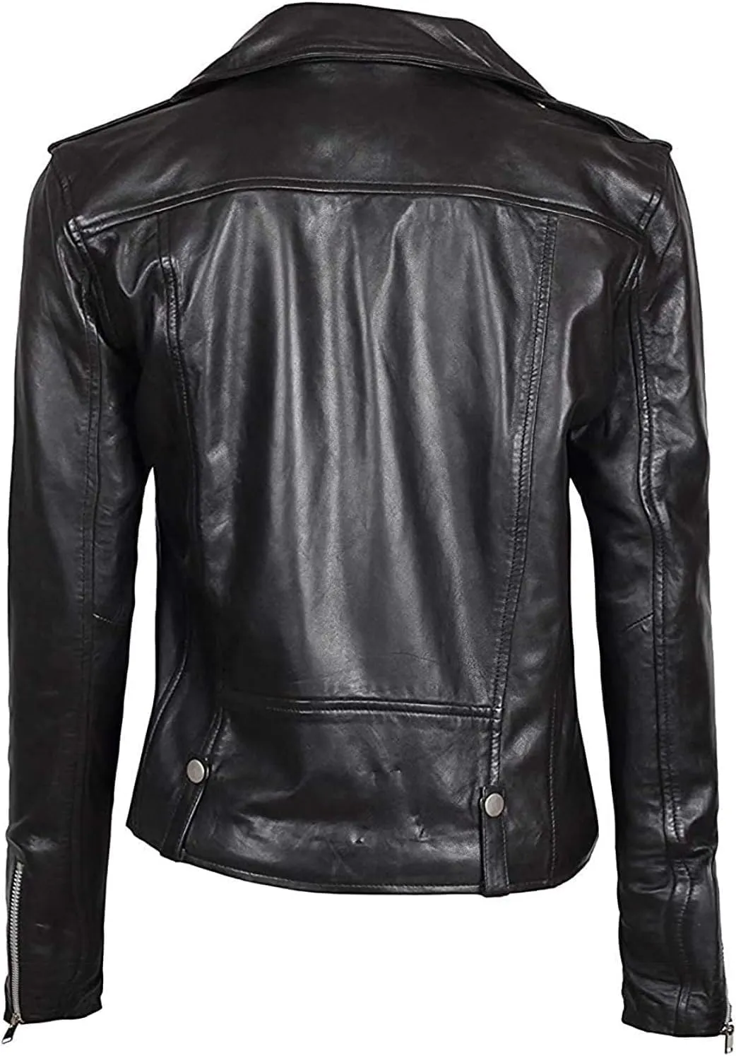 Leather Motorcycle Jackets For Women - Real Lambskin Leather Outerwear Moto Biker Jackets