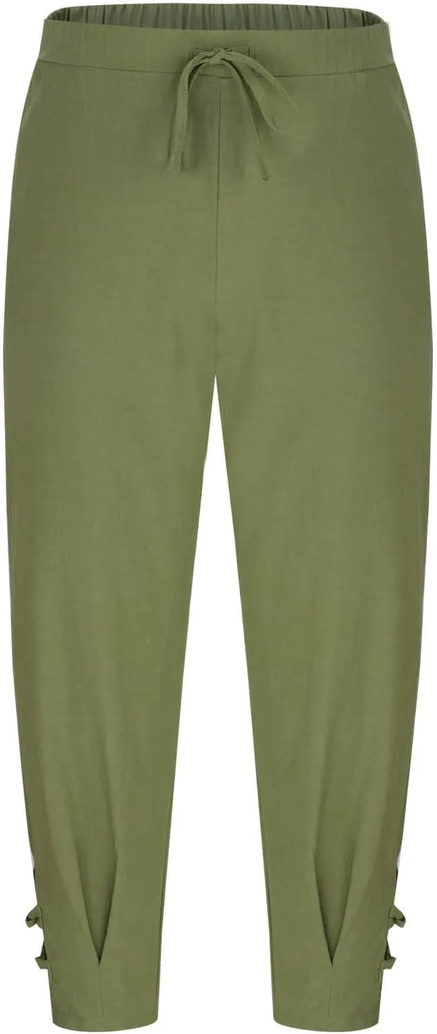 Linen Pants Men Beach Casual Loose Fit Elastic Drawstring Waist Summer Yoga Trousers Stretch with Pockets Fashion 2025