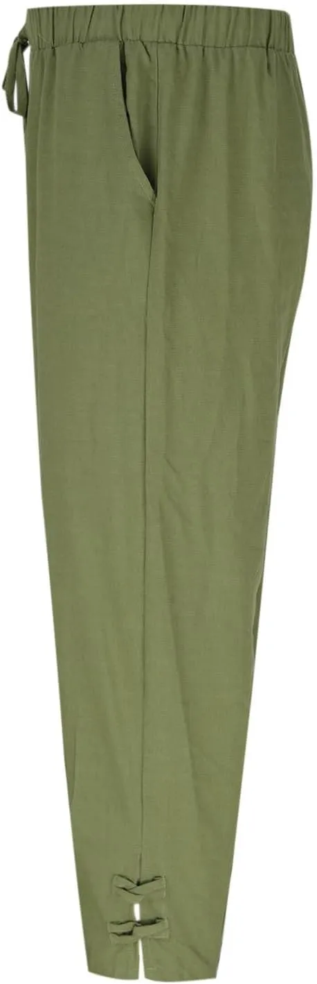 Linen Pants Men Beach Casual Loose Fit Elastic Drawstring Waist Summer Yoga Trousers Stretch with Pockets Fashion 2025