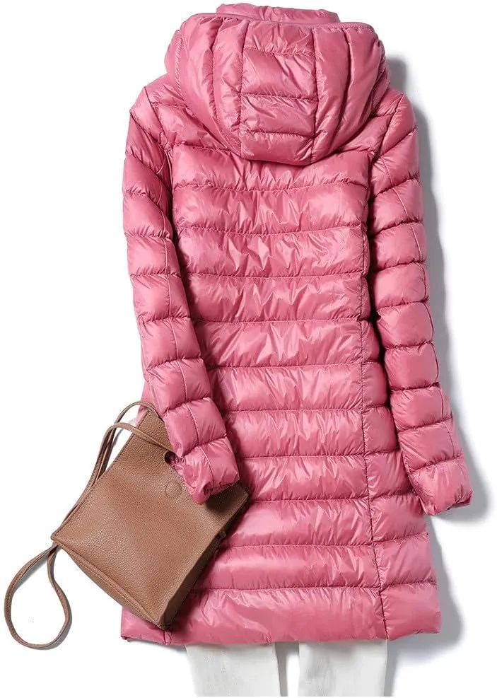 Long Puffer Vest Women Winter Ultra Light Long Down Vest Womens Outerwear Lightweight Quilted Jacket Down Coats