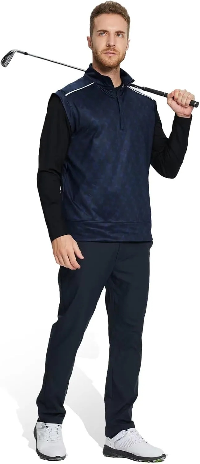 M MAELREG Golf Vests For Men Dry Fit Lightweight Moisture Wicking Performance Sports Breathable Golf 1/4 Zip Pullover Men