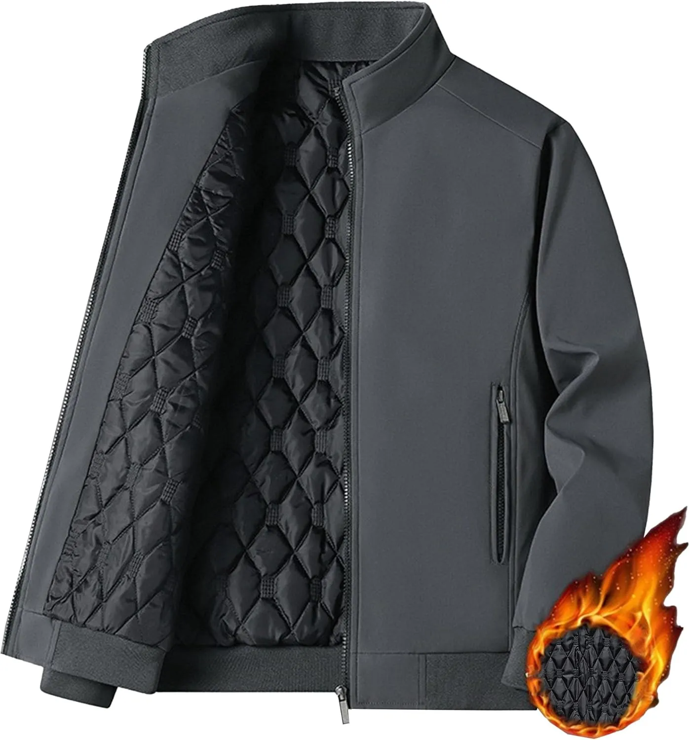 Maiyifu-GJ Men's Fall Winter Down Coat Lightweight Warm Thicken Puffer Jacket Windproof Quilted Padded Jackets Outerwear