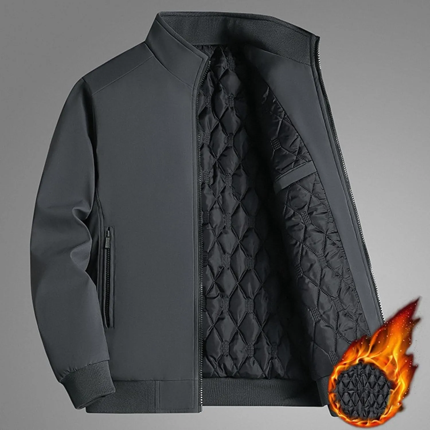 Maiyifu-GJ Men's Fall Winter Down Coat Lightweight Warm Thicken Puffer Jacket Windproof Quilted Padded Jackets Outerwear
