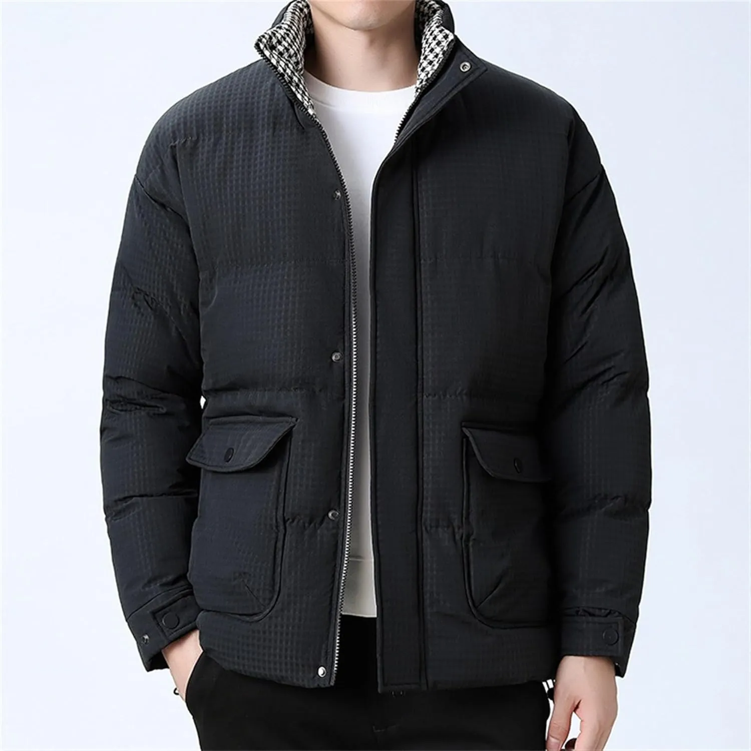 Maiyifu-GJ Men's Lightweight Puffer Jacket Warm Winter Quilted Jackets for Men Thicken Windproof Down Coat Outerwear
