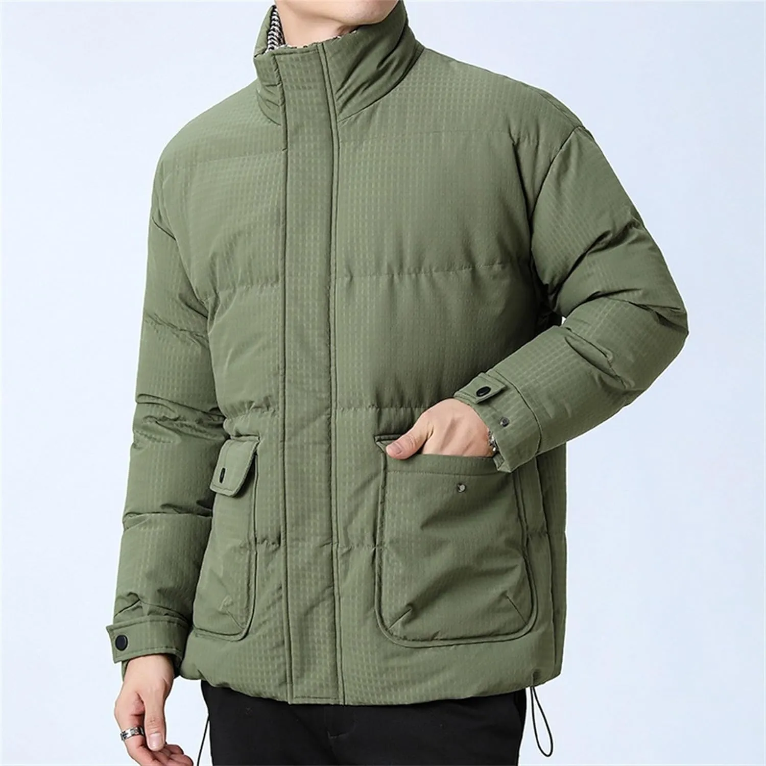 Maiyifu-GJ Men's Lightweight Puffer Jacket Warm Winter Quilted Jackets for Men Thicken Windproof Down Coat Outerwear