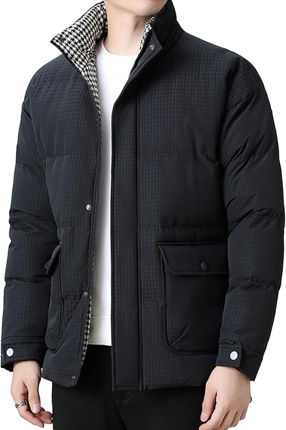 Maiyifu-GJ Men's Lightweight Puffer Jacket Warm Winter Quilted Jackets for Men Thicken Windproof Down Coat Outerwear