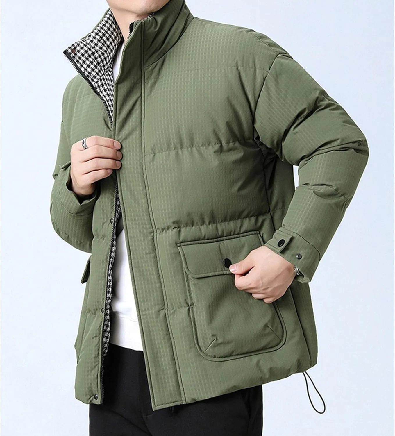 Maiyifu-GJ Men's Lightweight Puffer Jacket Warm Winter Quilted Jackets for Men Thicken Windproof Down Coat Outerwear