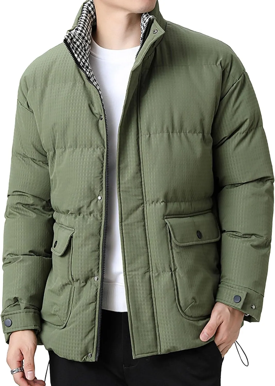 Maiyifu-GJ Men's Lightweight Puffer Jacket Warm Winter Quilted Jackets for Men Thicken Windproof Down Coat Outerwear