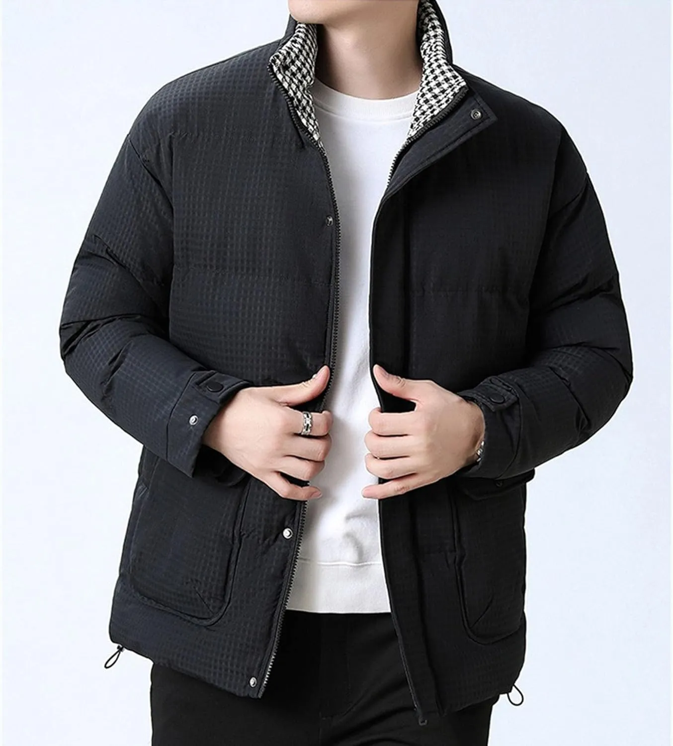 Maiyifu-GJ Men's Lightweight Puffer Jacket Warm Winter Quilted Jackets for Men Thicken Windproof Down Coat Outerwear