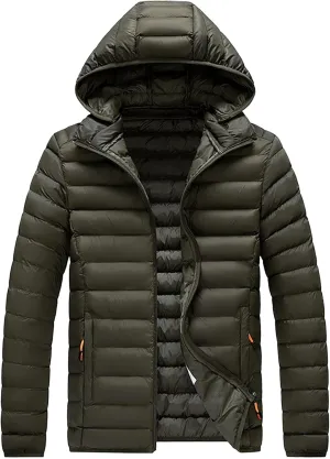 Maiyifu-GJ Men's Winter Puffer Jacket Thicken Quilted Padded Coat Windbreaker Lightweight Warm Windproof Down Jackets
