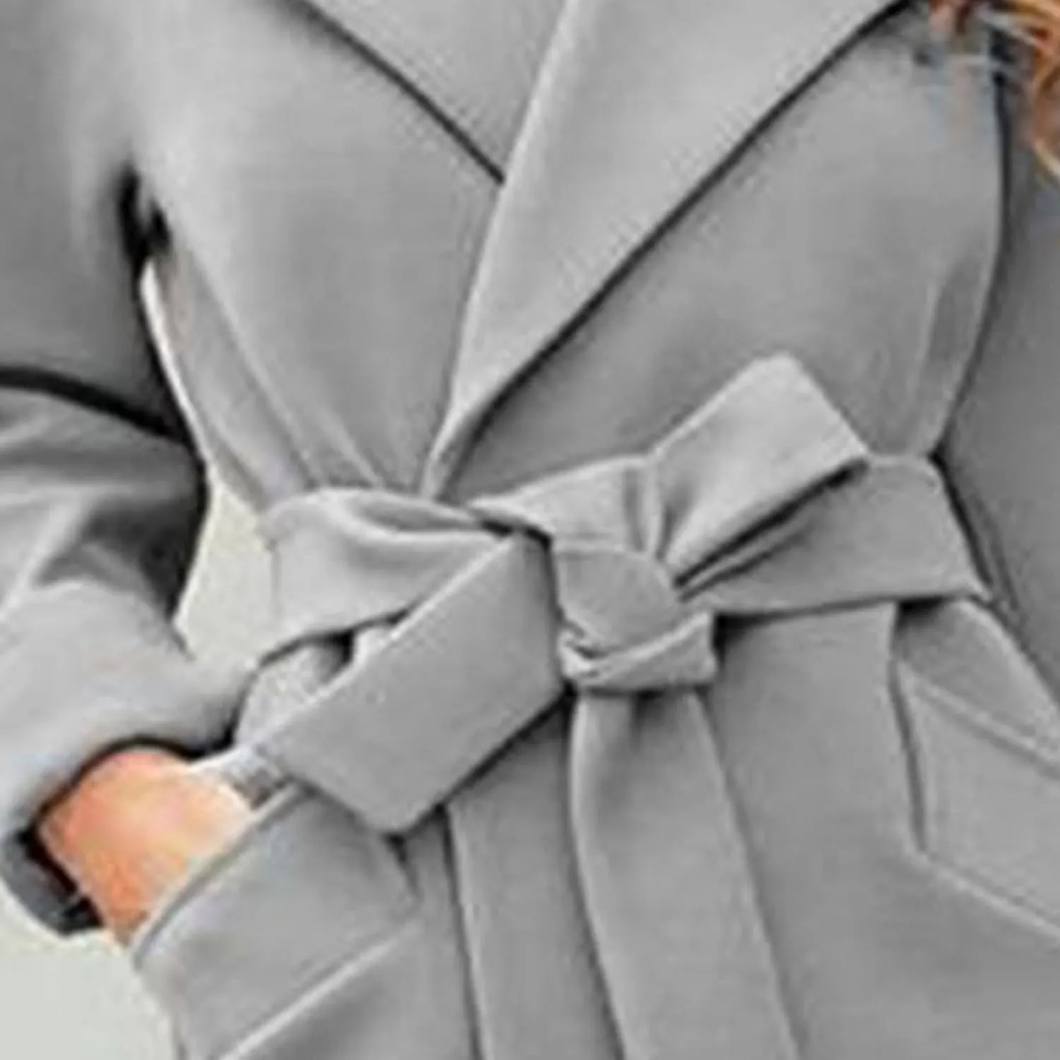 Maiyifu-GJ Women's Wool Blend Long Trench Coat Elegant Notched Lapel Coat Jacket Casual Fall Winter Overcoat with Belt