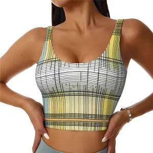Math Abstract Patterns Women's Sexy Sports Vest Sleeveless Athletic Gym T-Shirts Vest U-Shaped Back Quick Dry Top