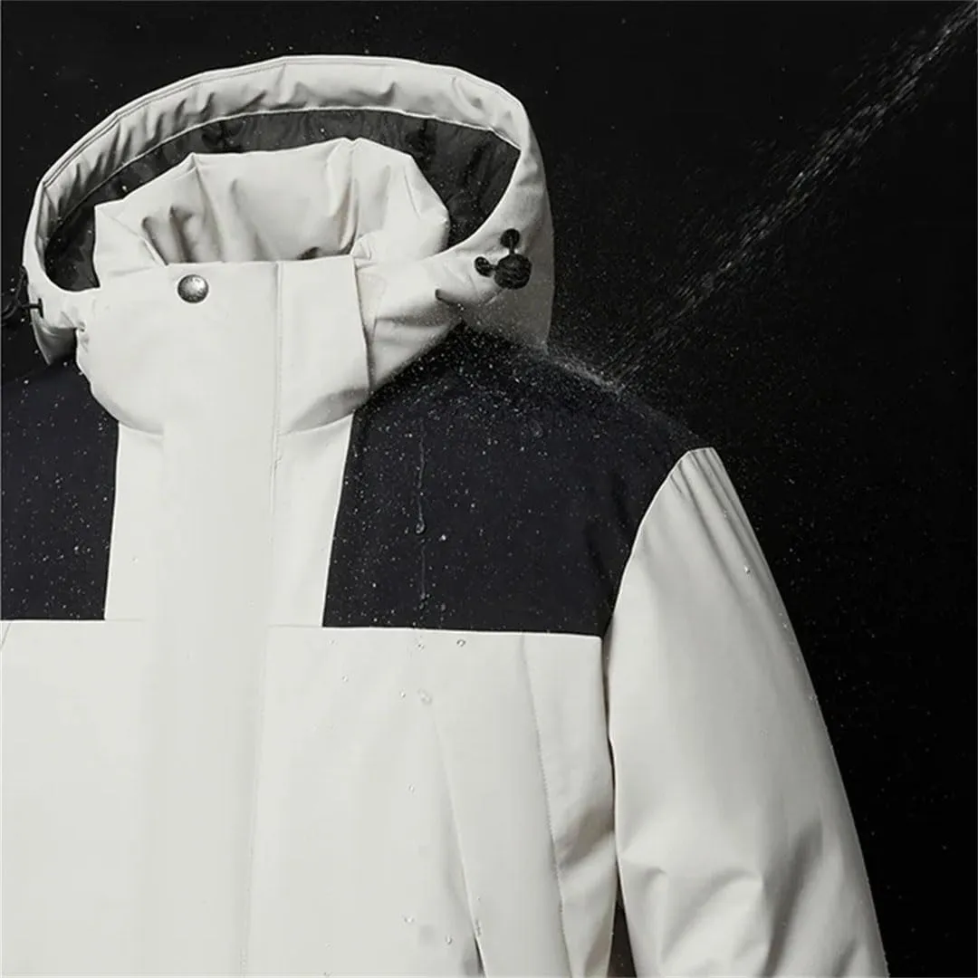 Men Winter Padded Windproof Hooded Jackets Warm Detachable Hat Thicken Jackets Outdoor Hiking Coat Couple Top