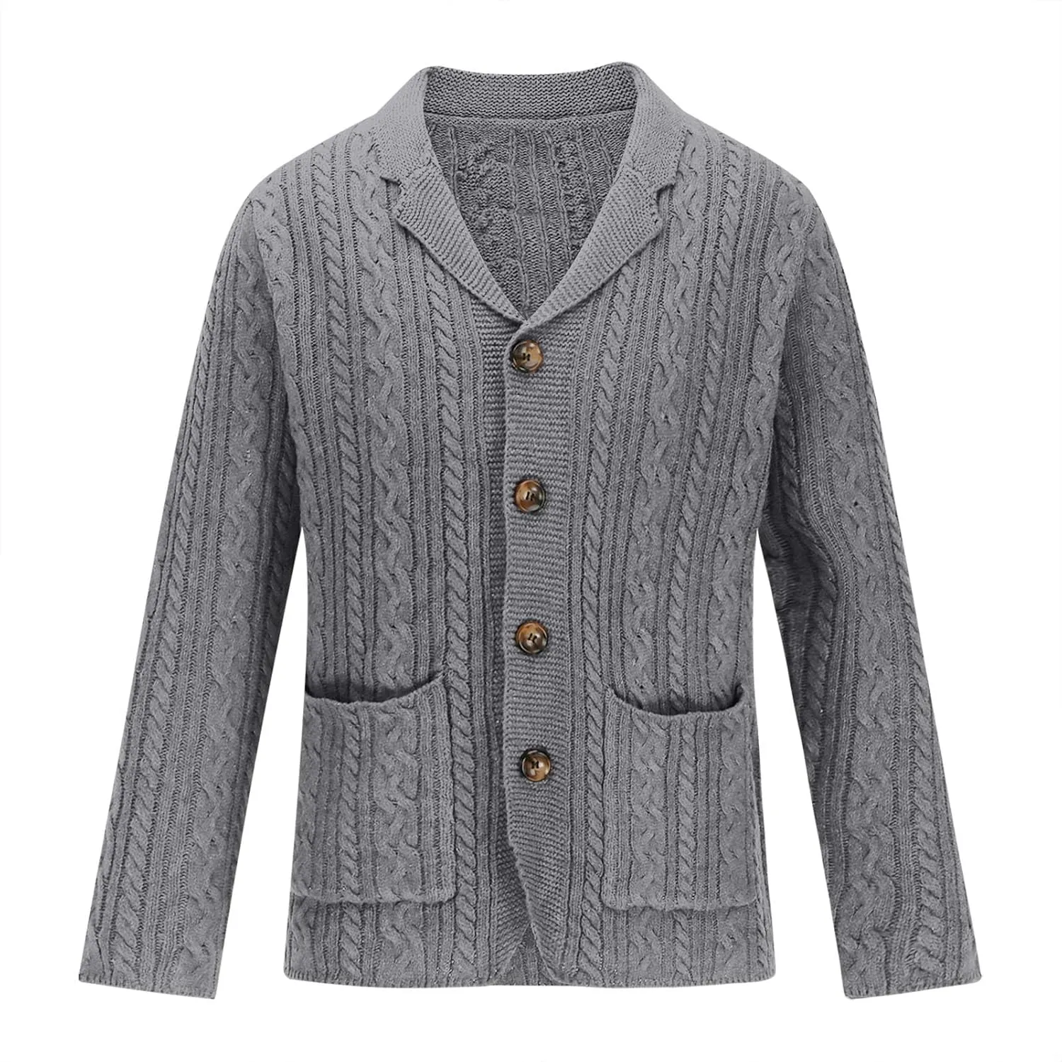 Men's Cable Knit Cardigan Sweaters Casual Button Down Sweaters Winter Knit Sweater Big and Tall Cardigan Sweaters