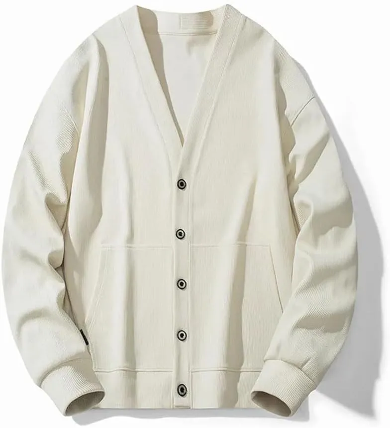 Mens Cardigan Sweaters Long Sleeve V Neck Cardigans Men Knitted Button Down Sweaters