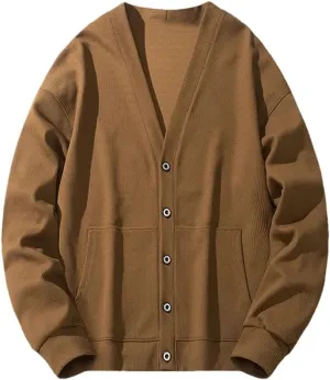 Mens Cardigan Sweaters Long Sleeve V Neck Cardigans Men Knitted Button Down Sweaters