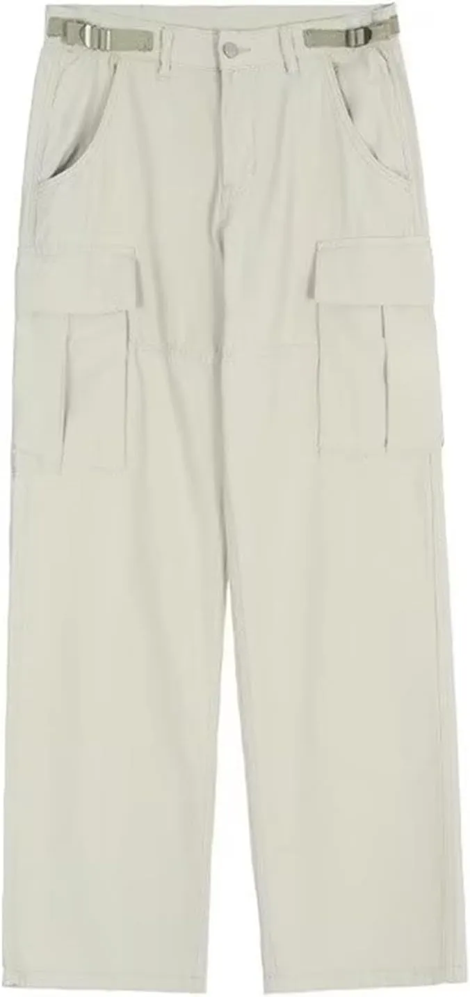 Men's Casual Baggy Cargo Pants with Multi-Pockets Streetwear Wide Leg Trousers Loose Outdoor Hiking Streetwear Pants