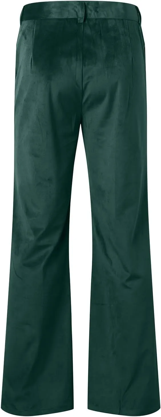 Mens Casual Bell - Bottoms Pants Smoothing Vintage Classic Straight Leg Loose Fit Trousers Dance Party Trousers
