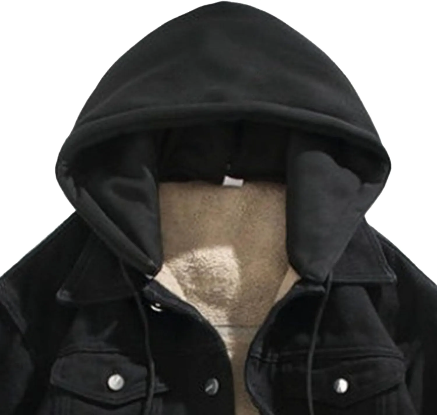 Mens Fashion Classic Jacket Button Long Sleeve Wash Jackets Hip Hop Trucker Hooded Jackets with Prockets