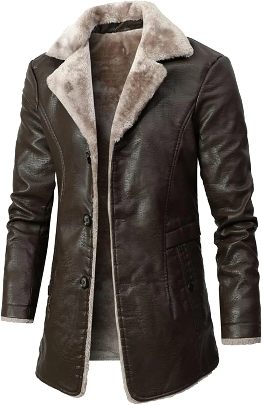 Mens Jackets New Winter Plush Thick Windbreaker Leather Men's Suit Collar Jackets Casual Stylish