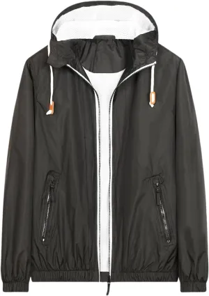 Mens Jackets,Lightweight Waterproof Jacket,Windbreaker Jackets for Men,Outdoor Hooded Pocket Raincoat Jacket