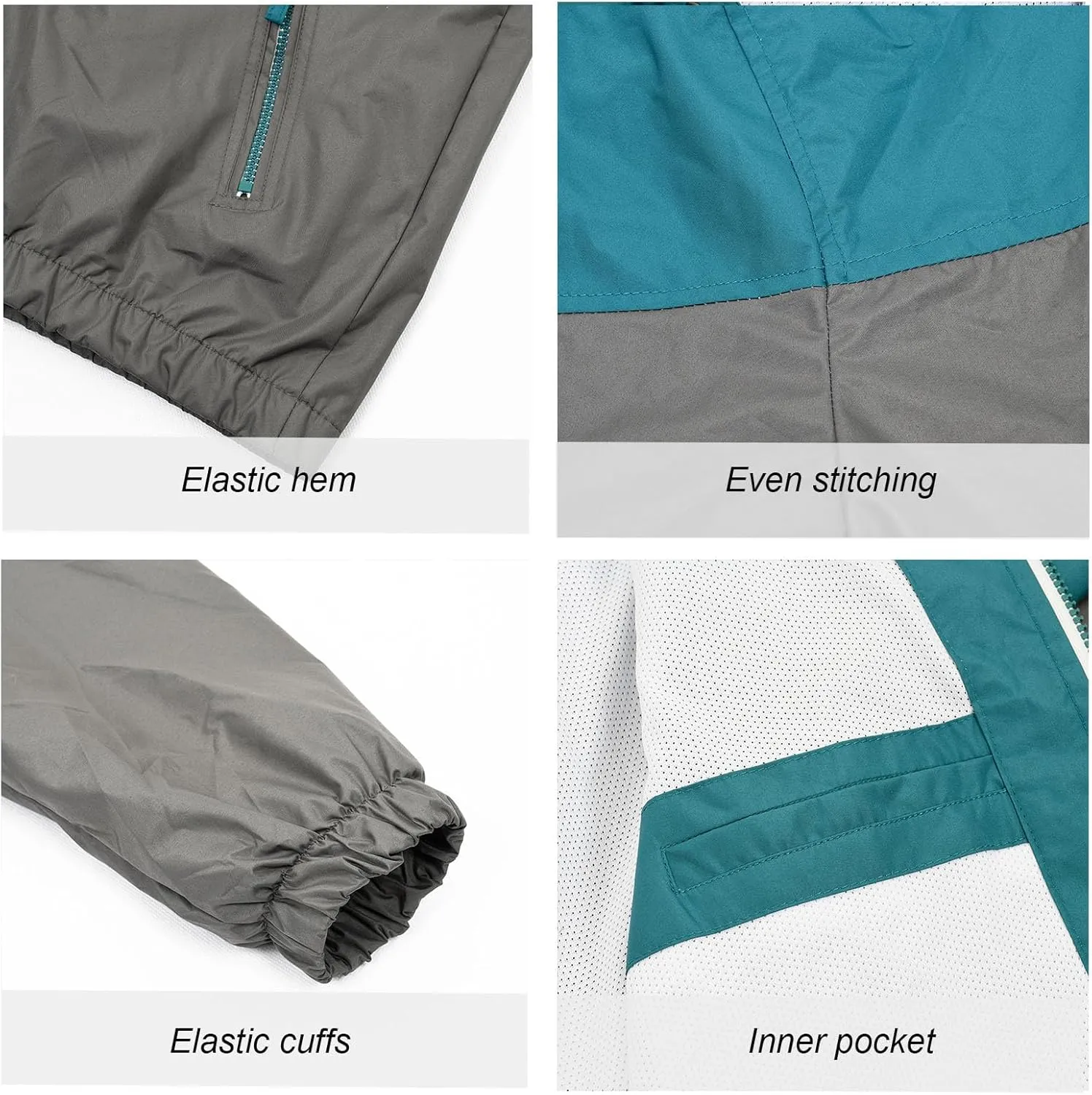 Mens Jackets,Lightweight Waterproof Jacket,Windbreaker Jackets for Men,Outdoor Hooded Pocket Raincoat Jacket