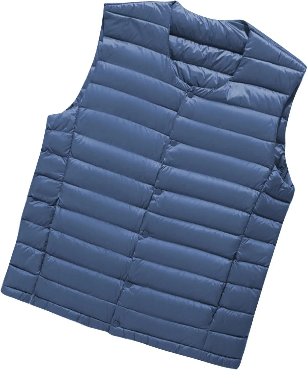 Men's Lightweight Puffer Vest V Neck Button Down Sleeveless Jacket Coat Outdoor Casual Winter Outerwear Vest