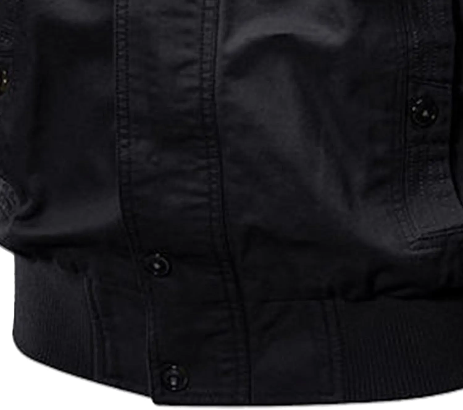 Men's Multi Pockets Cotton Cargo Jackets Zip Front Stand Collar Military Jackets Casual Loose Bomber Jacket