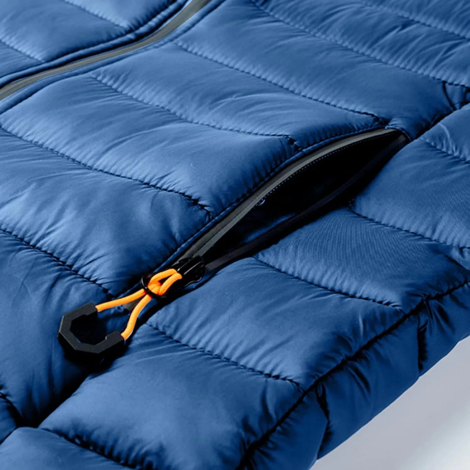 Mens Puffer Jacket with Hood Lightweight Slim Fit Jacket Long Sleeve Zip Up Hoodie Quilted Down Coat Winter Outwear