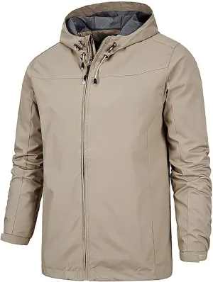 Mens Rain Jackets Waterproof with Hood Mens Windbreaker Jackets Softshell Lightweight for Hiking Fishing