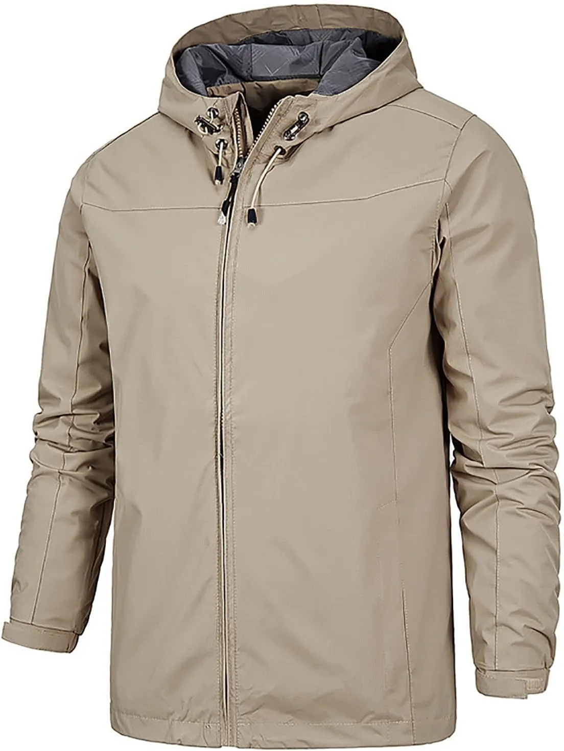 Mens Rain Jackets Waterproof with Hood Mens Windbreaker Jackets Softshell Lightweight for Hiking Fishing