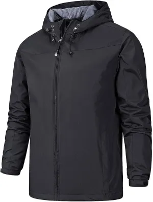 Mens Rain Jackets Waterproof with Hood Mens Windbreaker Jackets Softshell Lightweight for Hiking Fishing