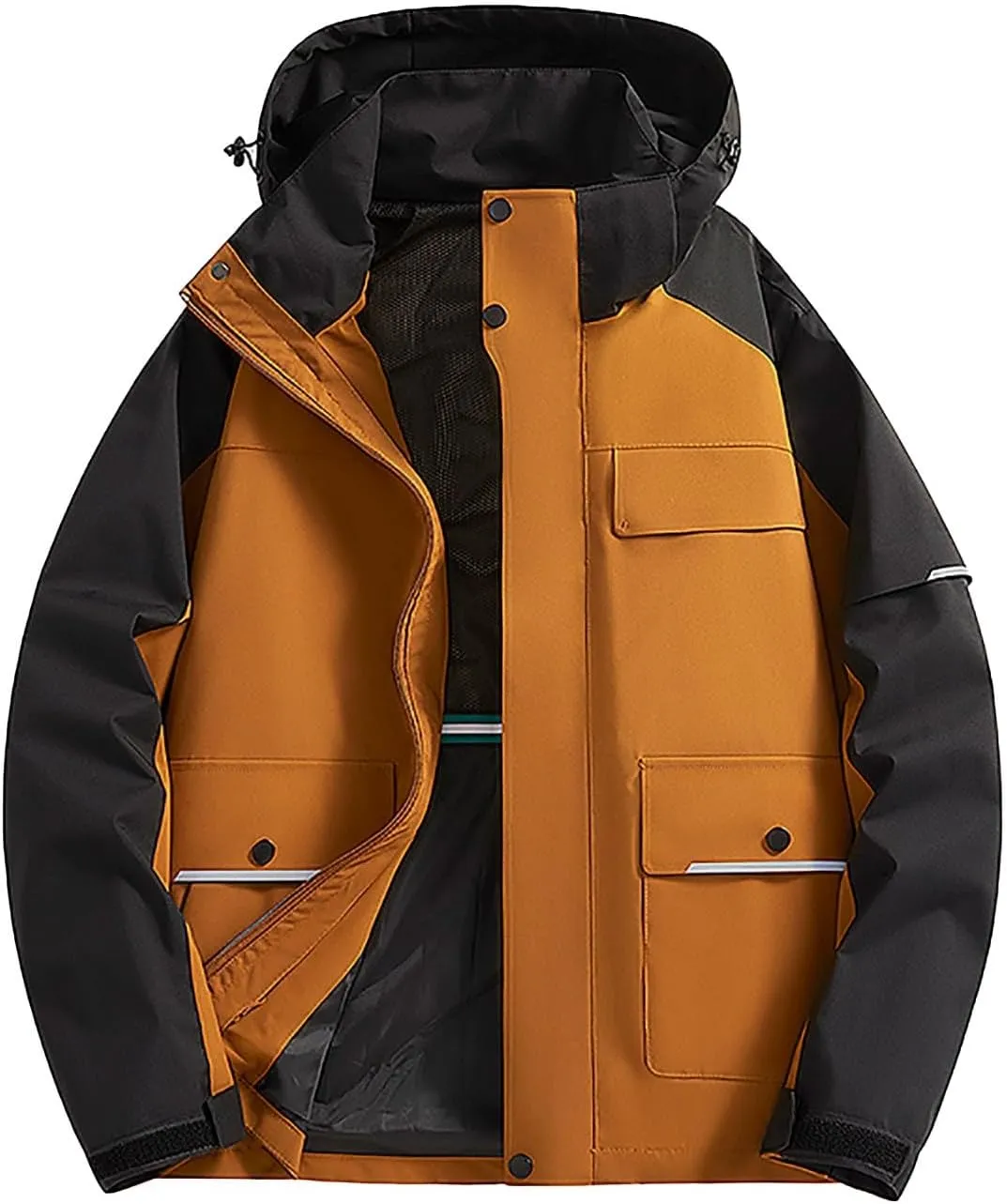 Mens Rain Jackets Waterproof with Hood Softshell Lightweight Mens Windbreaker Jackets for Hiking Fishing