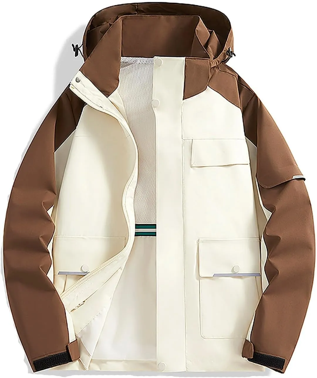 Mens Rain Jackets Waterproof with Hood Softshell Lightweight Mens Windbreaker Jackets for Hiking Fishing