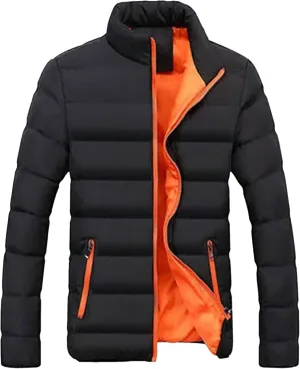 Men's Winter Down Coats Lightweight Warm Puffer Jacket Quilted Thicken Padded Coat Windproof Outerwear