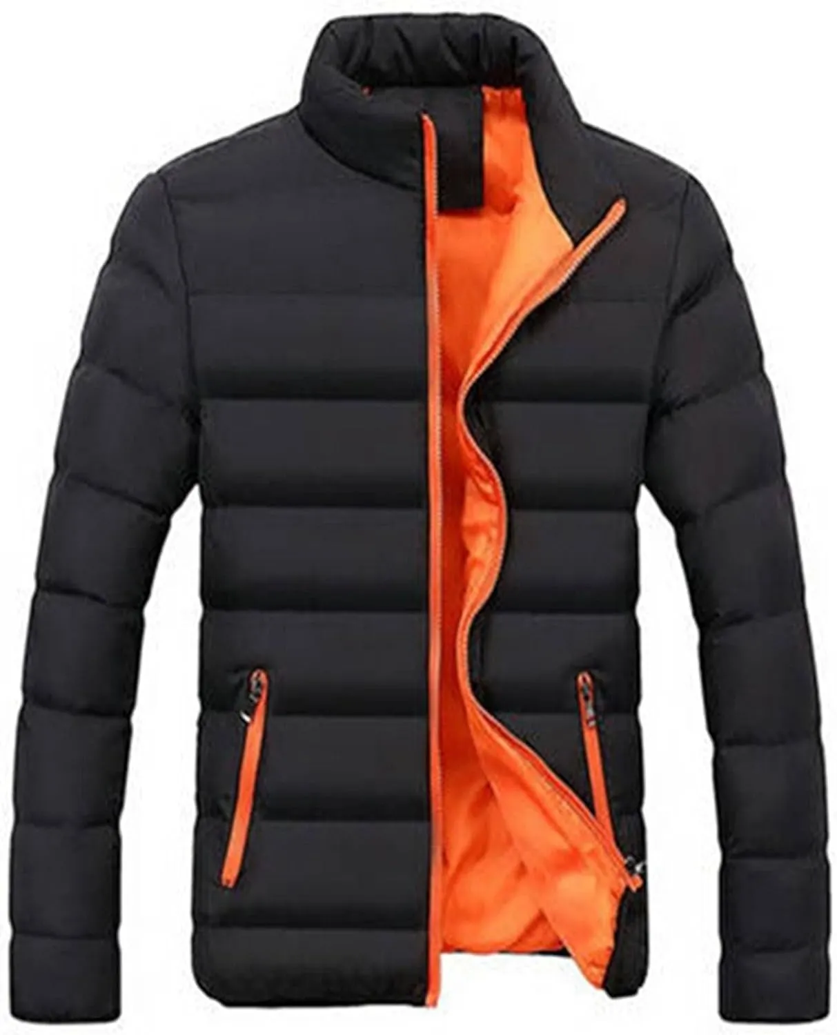 Men's Winter Down Coats Lightweight Warm Puffer Jacket Quilted Thicken Padded Coat Windproof Outerwear
