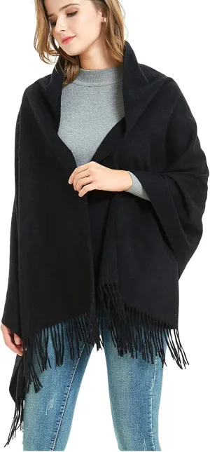 Novawo Wool Shawl Large Thick Pashmina Travel Blanket Scarf Winter Wraps for Women