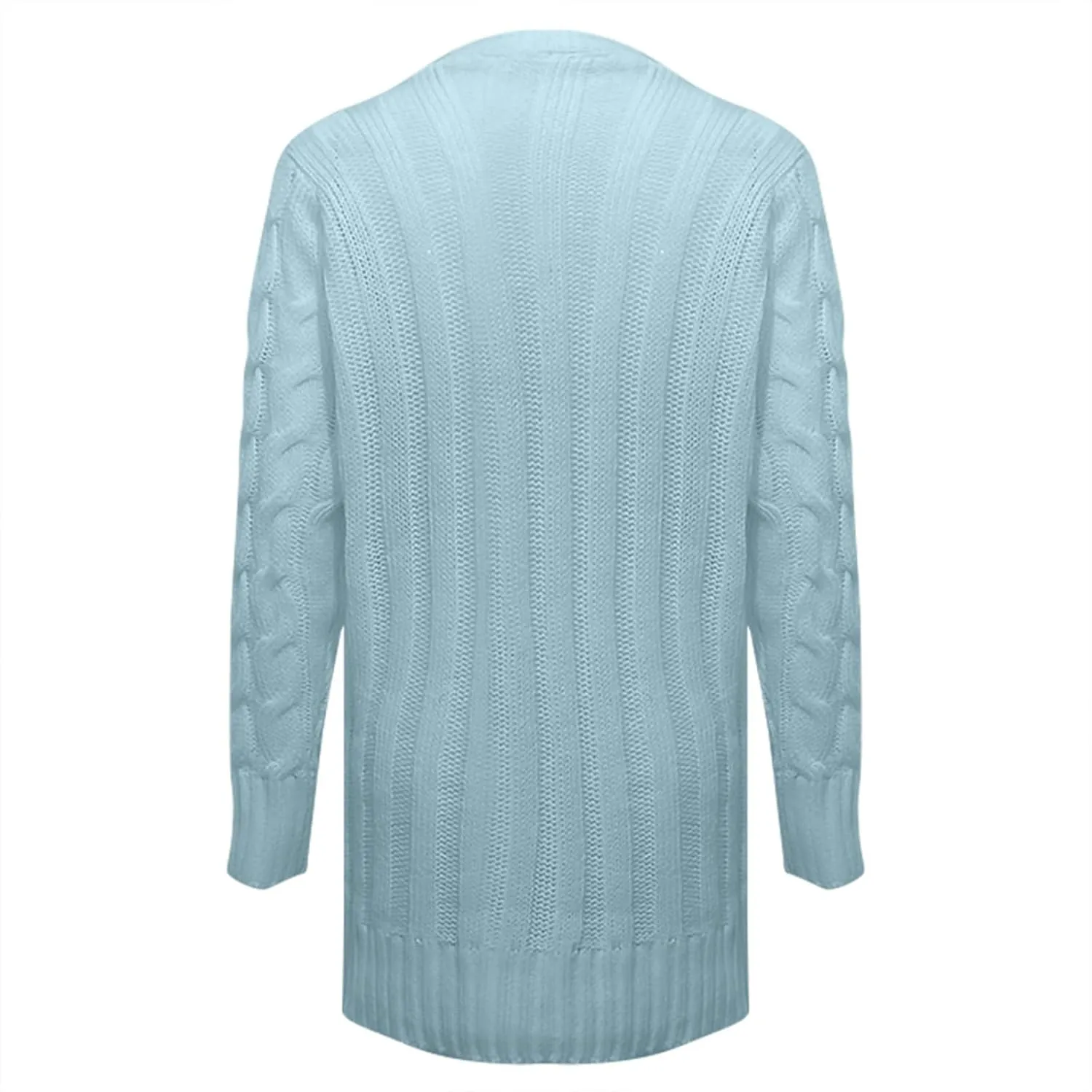 Open Front Cardigan Sweaters for Women Fall Long Sleeve Button Down Cable Knit Chunky Sweater Outwear Coats
