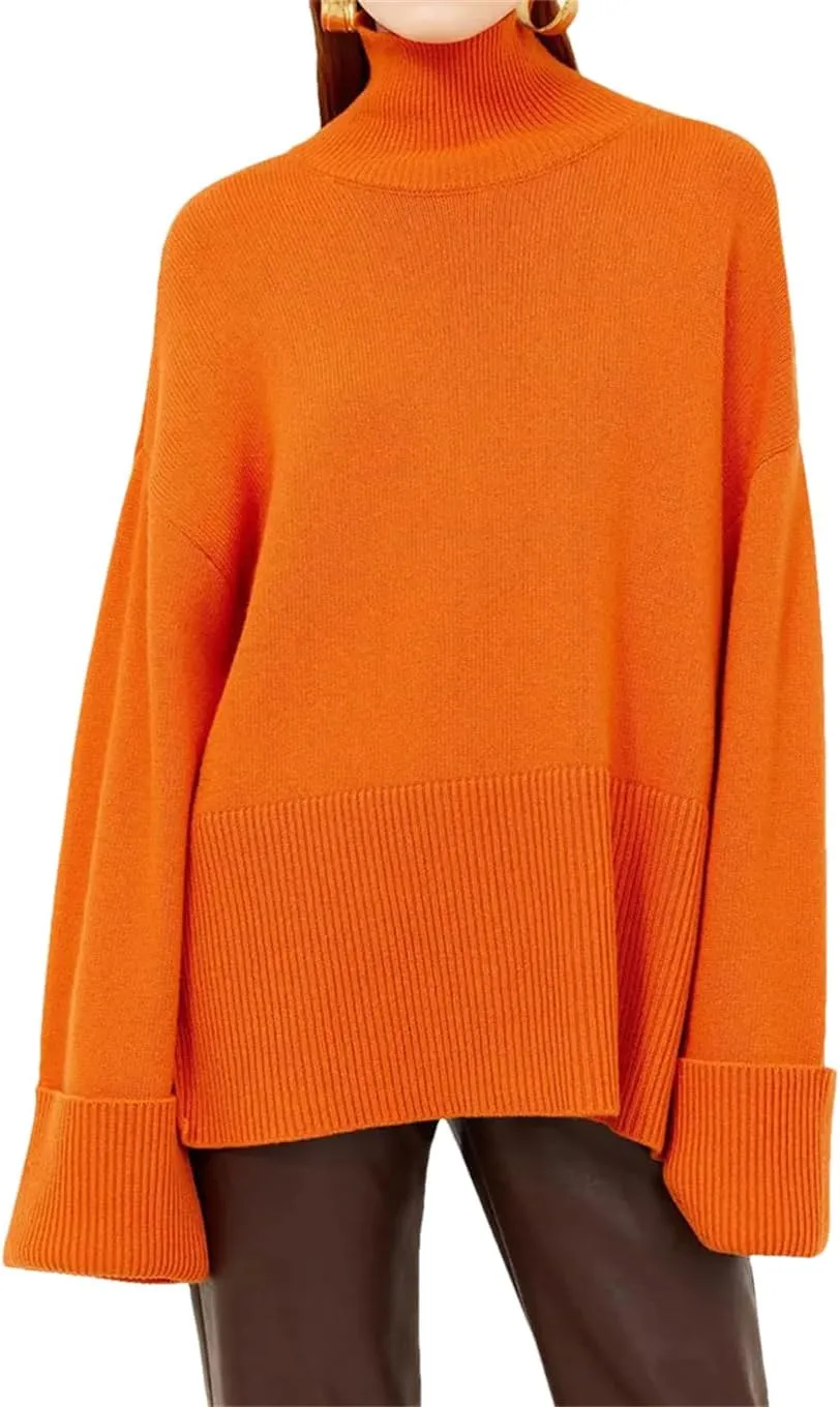 Oversize Sweaters for Women Turtleneck Pullovers Knitted Jumpers Big Sweaters Oversize for Woman