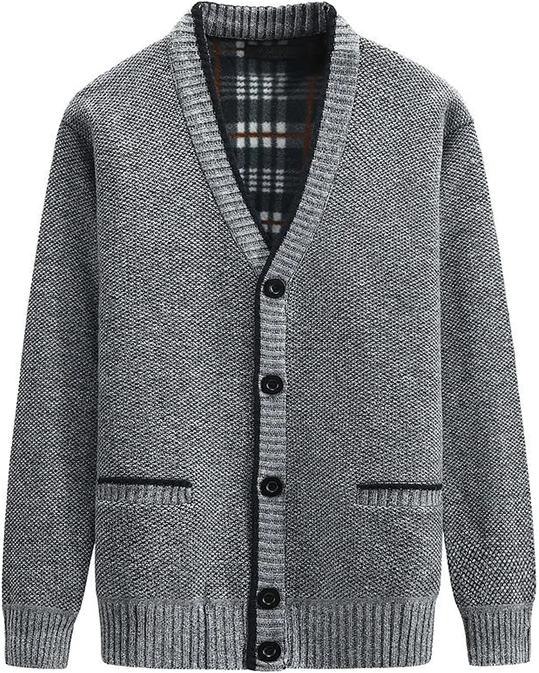 PEHMEA Men's Knitted Cardigan Sweaters Thick Warm V Neck Button Down Sweaters