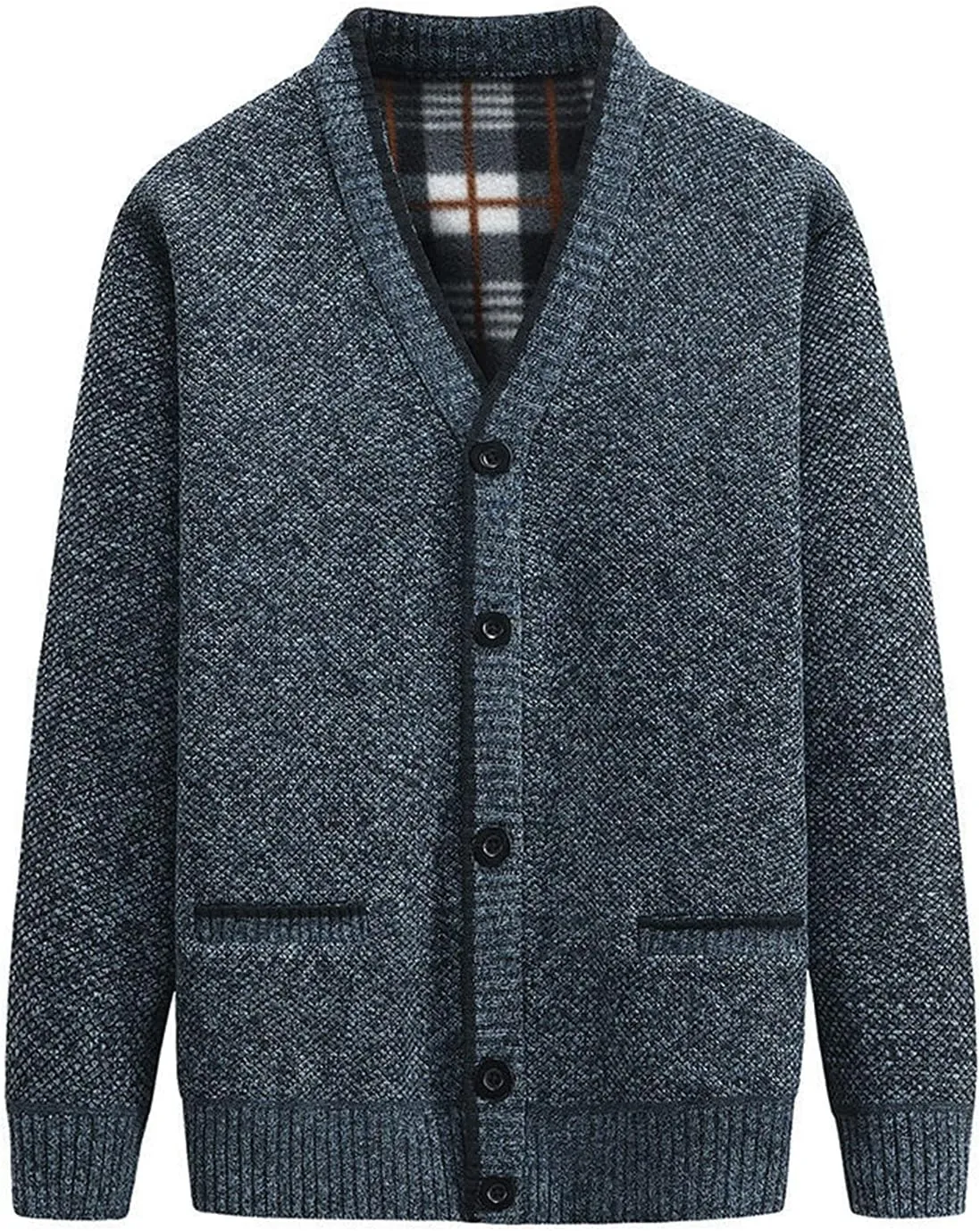 PEHMEA Men's Knitted Cardigan Sweaters Thick Warm V Neck Button Down Sweaters