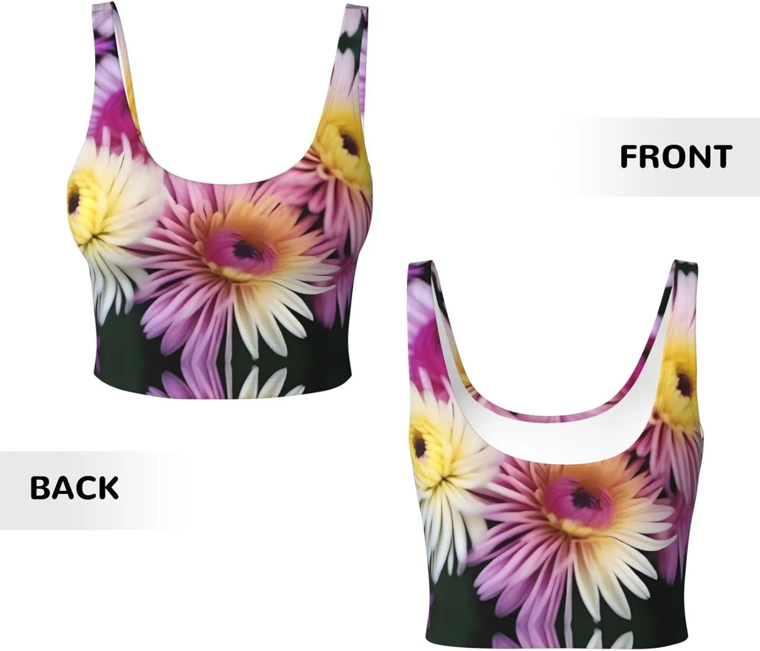 Persian Chrysanthemu Women's Sexy Sports Vest Sleeveless Athletic Gym T-Shirts Vest U-Shaped Back Quick Dry Top