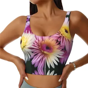 Persian Chrysanthemu Women's Sexy Sports Vest Sleeveless Athletic Gym T-Shirts Vest U-Shaped Back Quick Dry Top