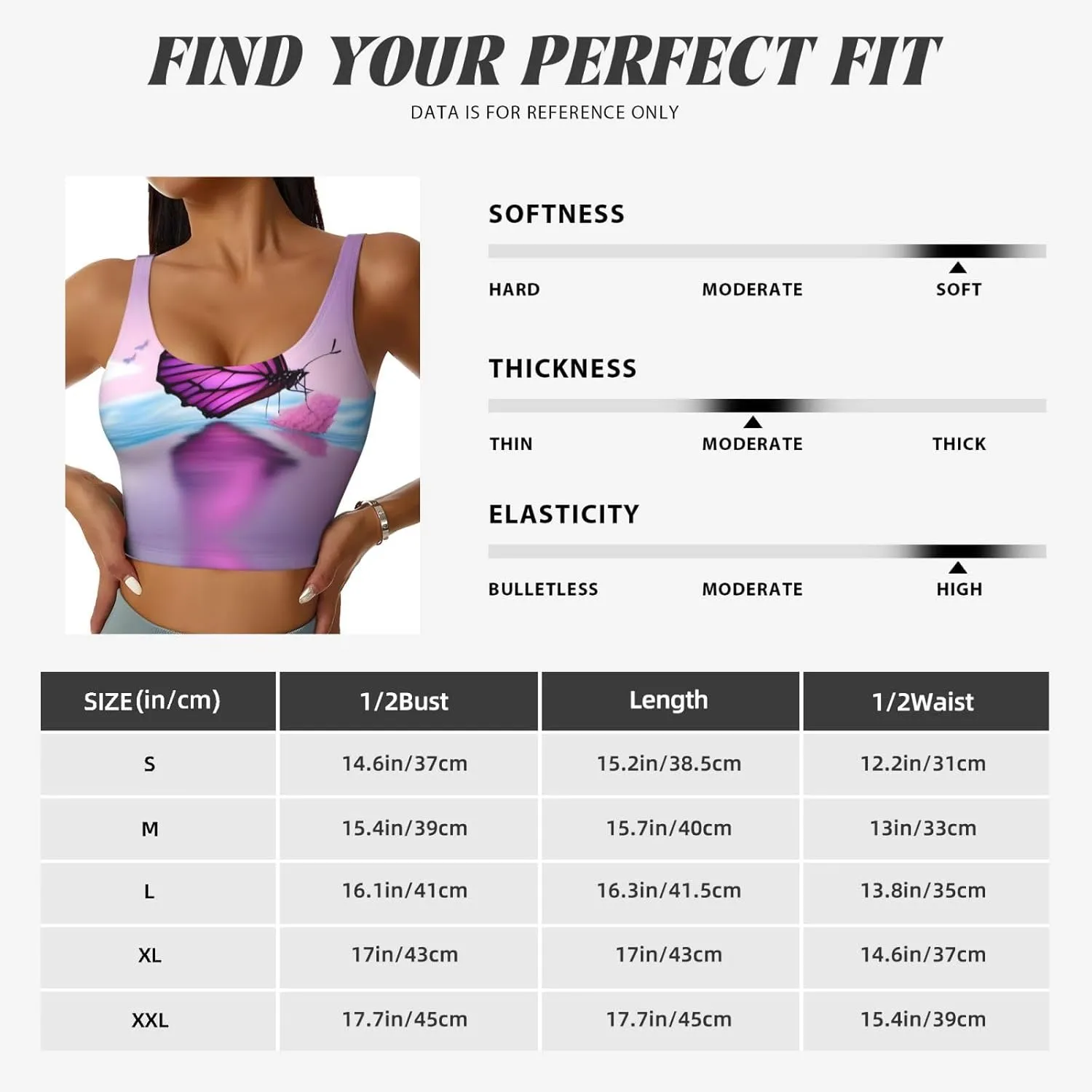 Pink Butterfly with Women's Sexy Sports Vest Sleeveless Athletic Gym T-Shirts Vest U-Shaped Back Quick Dry Top