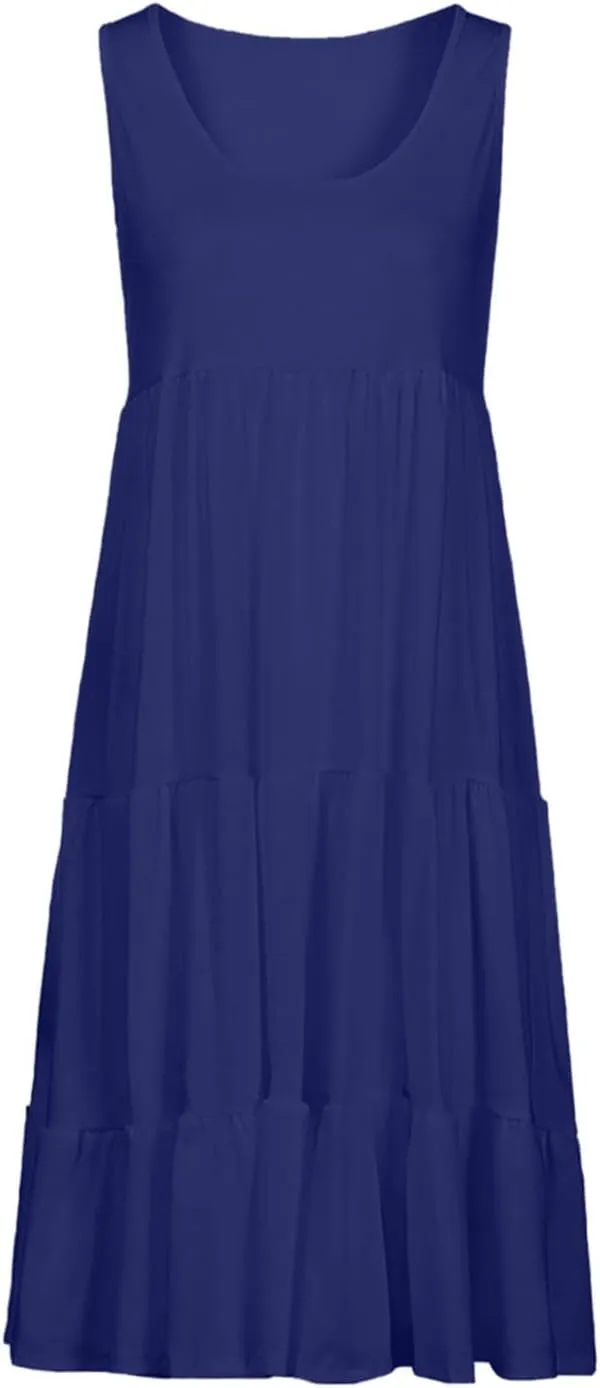 Plus Size Dresses for Women Casual Sleeveless Tank Maxi Dress Flowy Beach Travel Vacation Outfits for Hawaii